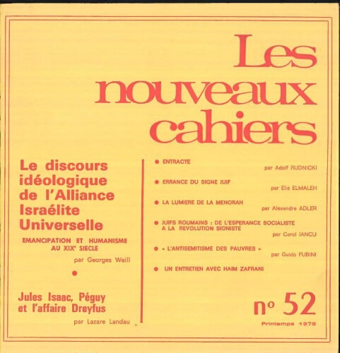 Les Nouveaux Cahiers N°052 (Printemps  1978)